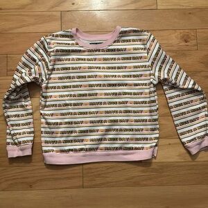 Tiny Whales | Striped “Have a Nice Day” Crewneck | Girls size 12/14
